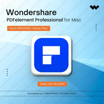Wondershare PDFelement Professional for Mac Team NPO/NGO | 1 Year | Digital License | Same Day Delivery