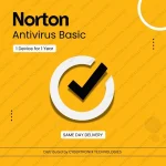 Norton Antivirus Basic | 1 Device for 1 Year | PC / Mac® / Phones / Tablets| Digital License | SAME DAY DELIVERY