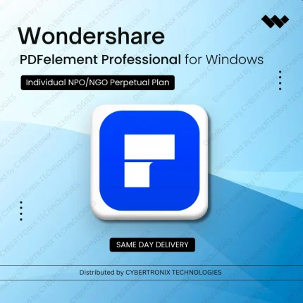 Wondershare PDFelement Professional for Windows Individual NPO/NGO | Perpetual License | Digital License | Same Day Delivery