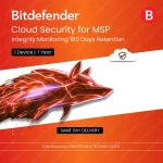 Bitdefender Cloud Security for MSP – Integrity Monitoring 180 Days Retention | 1 Devices for 1 Year | Digital License | SAME DAY DELIVERY