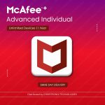 McAfee+ Advanced Individual | Unlimited Devices for 1 Year | Digital License | SAME DAY DELIVERY