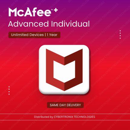 McAfee+ Advanced Individual | Unlimited Devices for 1 Year | Digital License | SAME DAY DELIVERY