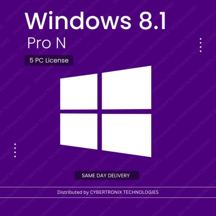 Microsoft Windows 8.1 Pro N | 5 PC License | Digital License | SAME DAY DELIVERY
