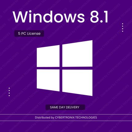 Microsoft Windows 8.1 | 5 PC License | Digital License | SAME DAY DELIVERY