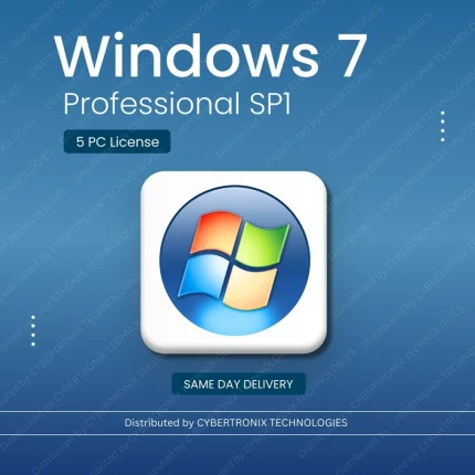 Microsoft Windows 7 Professional SP1 | 5 PC License | Digital License | SAME DAY DELIVERY