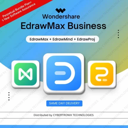 Wondershare EdrawMax Business Perpetual Bundle Plan+1-Year Software Assurance (EdrawMax+EdrawMind+EdrawProj)| Digital License | Same Day Delivery