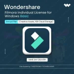 Wondershare Filmora Individual License for Windows Basic Annual Plan  (Creative Assets, 1GB Cloud Storage) | Digital License | Same Day Delivery
