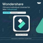 Wondershare Filmora Individual License for Mac Advanced Annual Plan (Creative Assets, 1,000 Filmora AI Credits/mo,10GB Cloud Storage) | Digital License | Same Day Delivery
