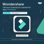 Wondershare Filmora Individual License for Mac Premium Annual Plan (Creative Assets, 2,000 Filmora AI Credits/mo,100GB Cloud Storage) | Digital License | Same Day Delivery