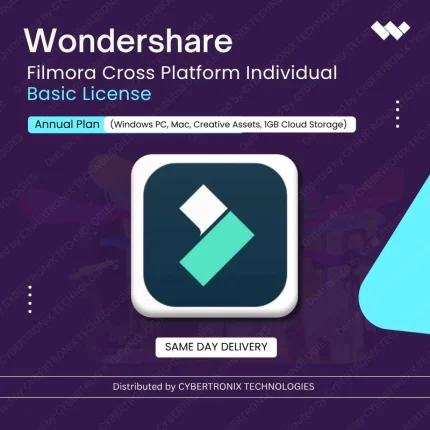Wondershare Filmora Cross Platform Individual Basic License Annual Plan (Windows PC, Mac, Creative Assets, 1GB Cloud Storage) | Digital License | Same Day Delivery
